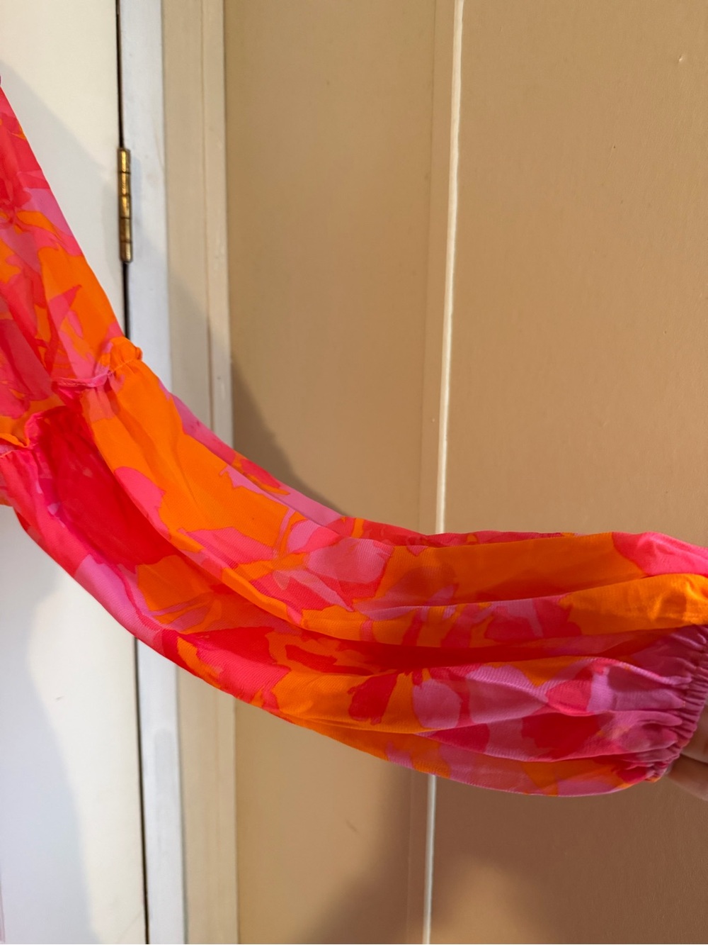 Hailey & co tangerine Vibrant Pink & Orange Floral Maxi Dress S rayon garden - Picture 5 of 10